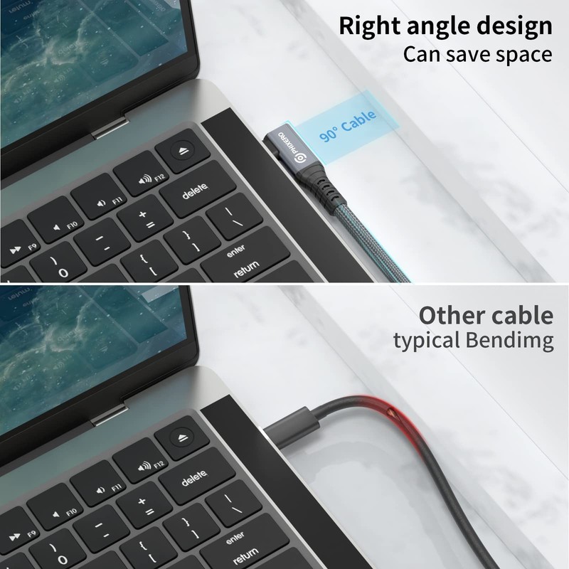 Cable Compatible With Thunderbolt 4 Cable 1ft Right Angle USB4 40Gbps PD100W gallery