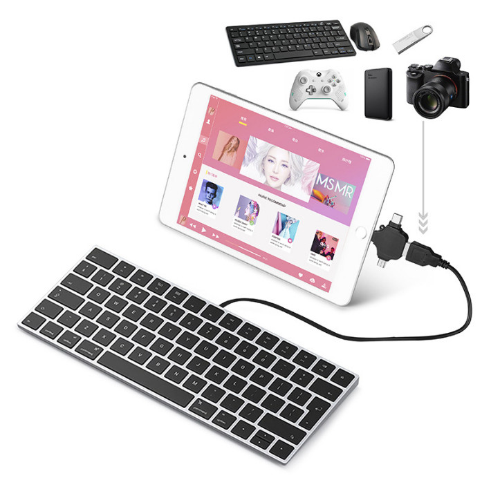 2pcs 3 in 1 OTG adapter type-C mobile phone to U disk multi function converter gallery