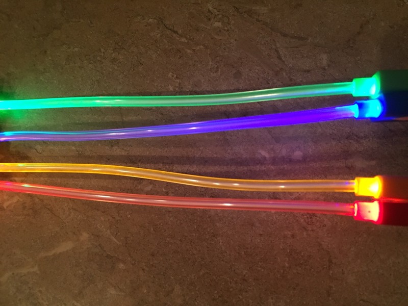 8″ MINI GLOW light-up LED Data Sync Cable charger MICRO USB FOR GALAXY S5 NOTE 3