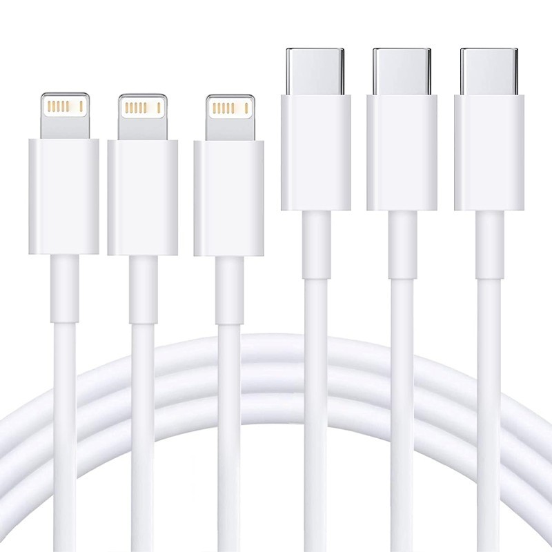 USB-C to 8-Pin Charging Cable Compatible With iPhone 6-15 Fast Charge 6 Pack