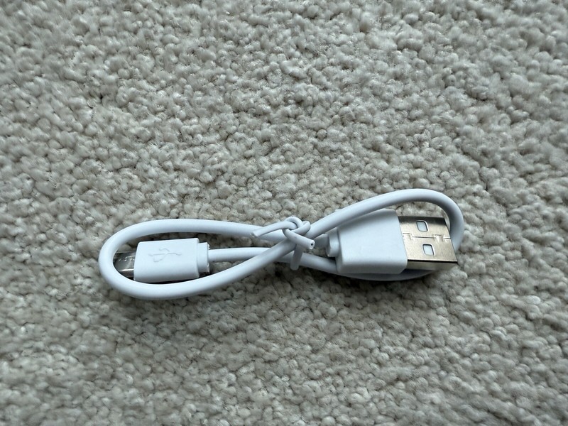 USB to MicroUSB Type C Charging Cable Cord Replacement White New 10 in Length