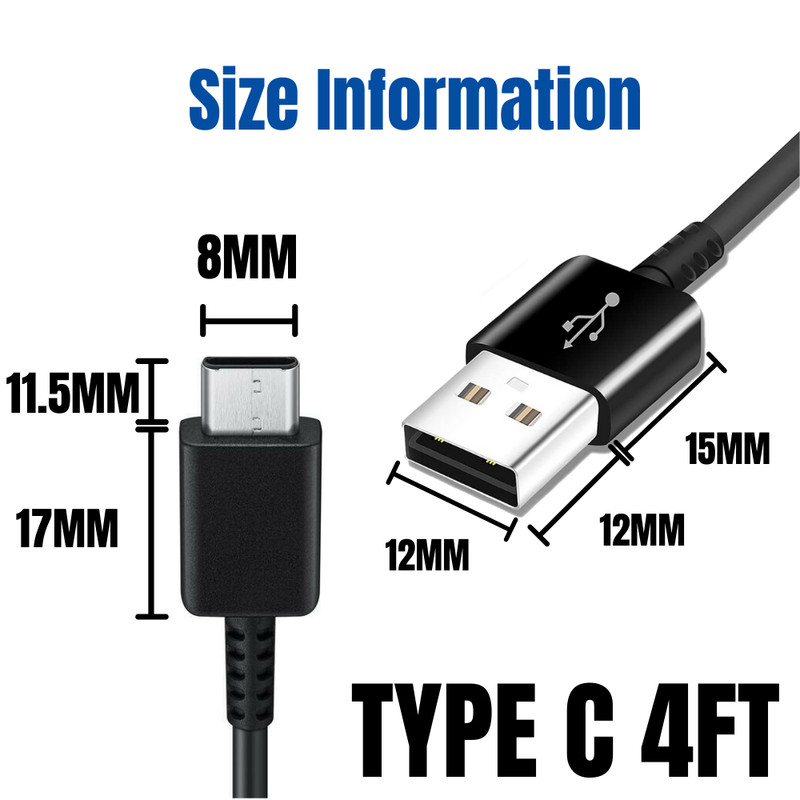 3Pack Adapter Fast Charger USB C Phone Charging Cable For Samsung Galaxy Android gallery