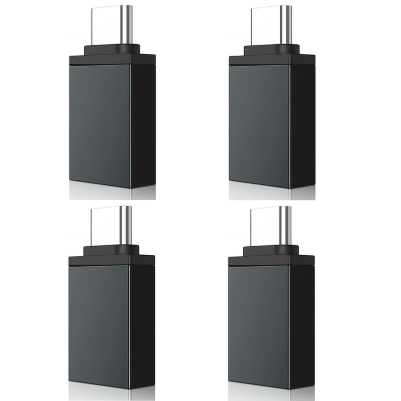 4Pcs USB-C 3.1 Male to USB A Female Adapter Converter OTG Type C Android Phone