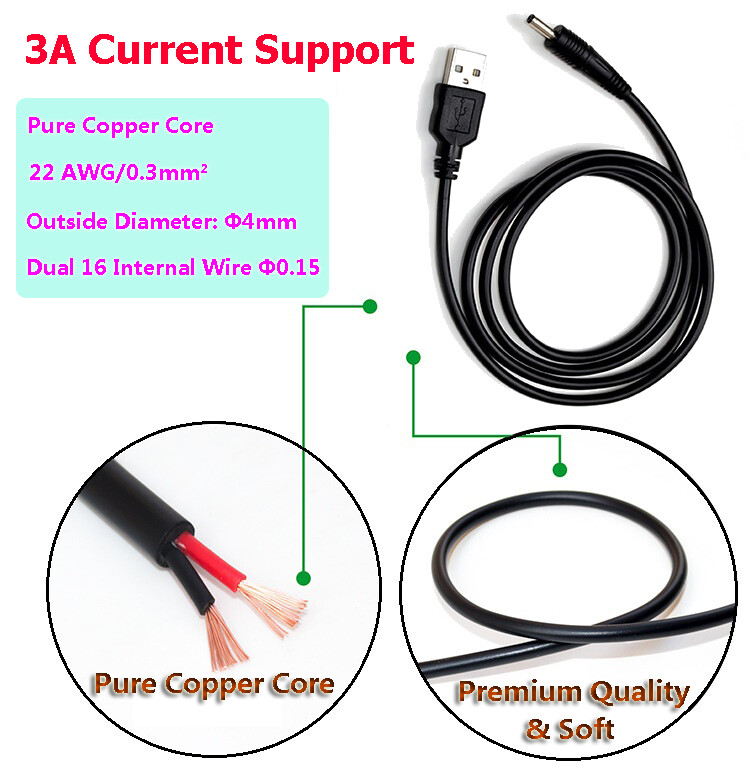 USB to DC 5V Connector 5.5mm PC Laptop Speaker Power Charger Adapter Cable Cord gallery
