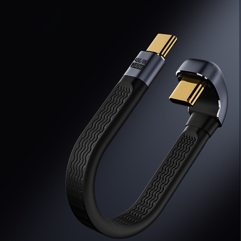 ♡ 240W U Angle Short Cable FPC USB4.0 Type C Male To Male 8K At 60Hz 40Gbps gallery