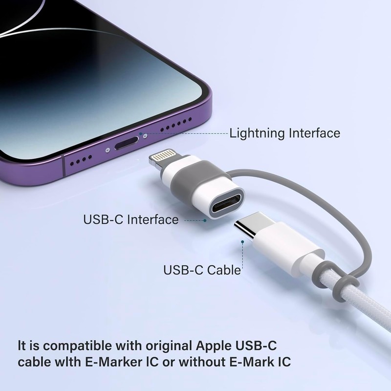 MFi Certified 27W USB C to Lightning Adapter (2 Pack) - Fast Charging Data Sy... gallery