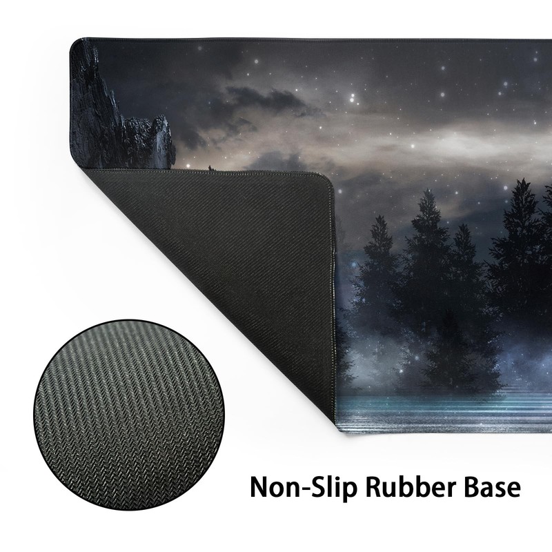 Forest Extra Large Black Gaming Mouse Pad Non-Slip Rubber Giant Mountain Mous... gallery