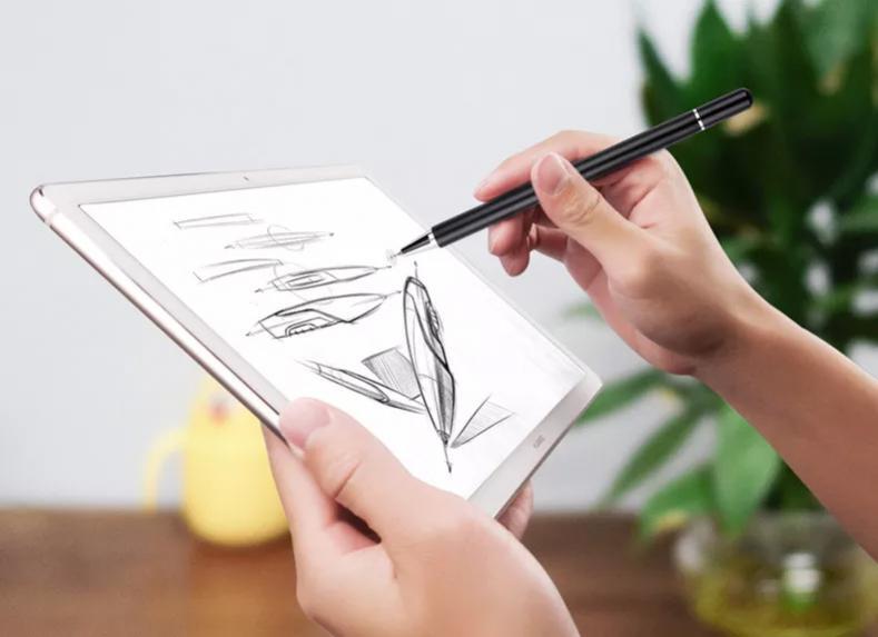 STYLUS TOUCH SCREEN PEN FIBER TIP ALUMINUM LIGHTWEIGHT BLACK for CELL PHONES gallery
