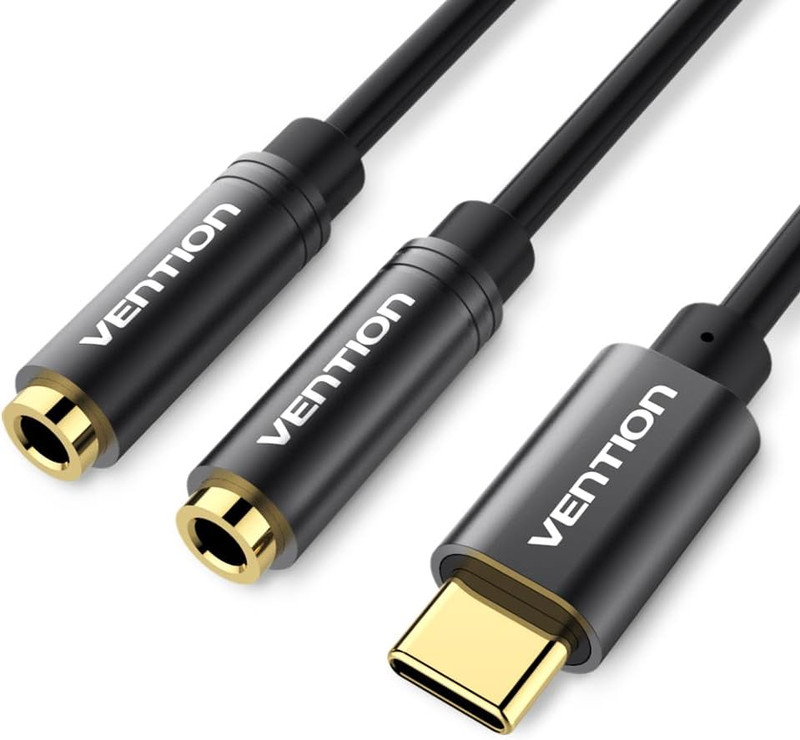 USB C to Dual 3.5Mm Headphone Jack Audio Splitter for Iphone 15 Pro