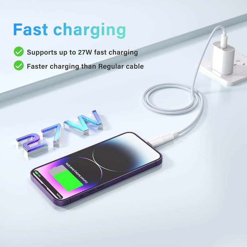 USB C Type C to Lightning Adapter MFi Certified 4 Pack 27W Fast Charging Support gallery