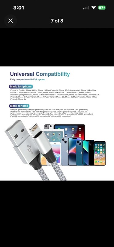 Durable iPhone Charger Cord 6FT 3Pack [Apple MFi Certified] Lightning Cable Nylo gallery