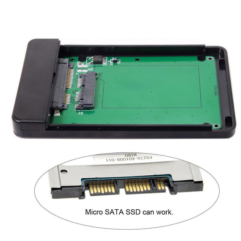 Cablecc USB3.1 USB-C to 1.8 inch Micro SATA 16pin 7+9 SSD to External Enclosure gallery