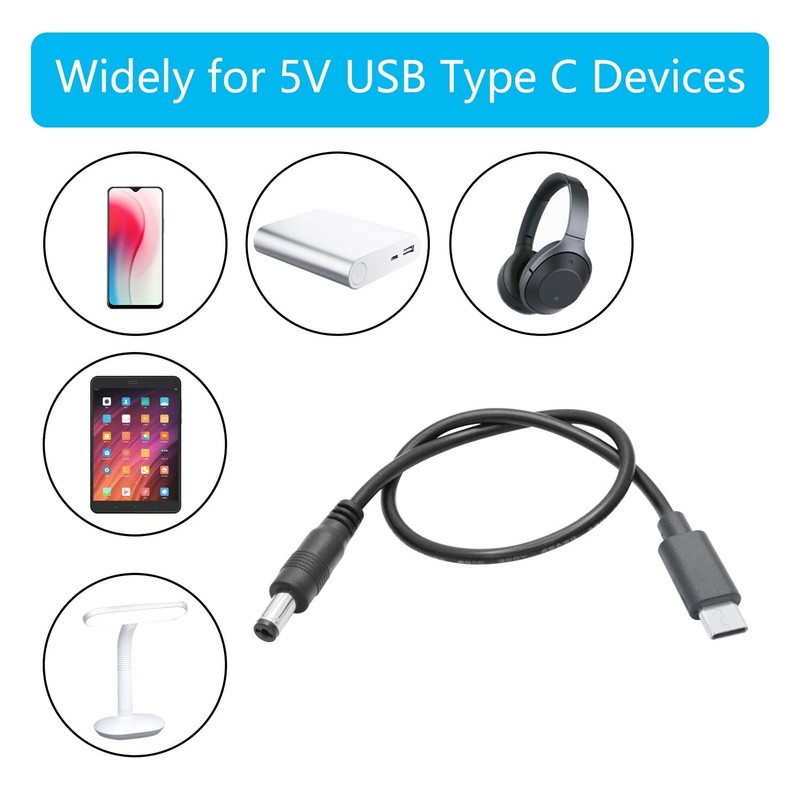 4Pcs DC 5.5mm x 2.1mm to USB Power Cable 1FT, DC 5521 to USB Plug 5V 3A Power... gallery