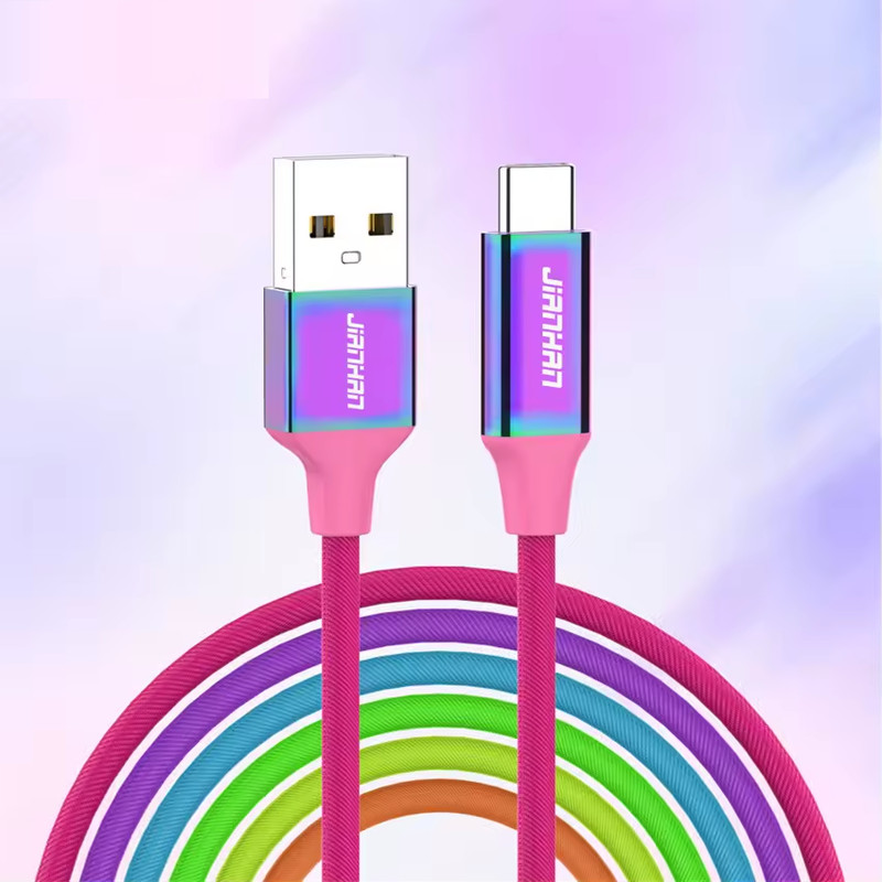 USBC to USB Cable Rainbow Colorful Type C lot Braided Fast 3FT or 6FT or 10FT🌈