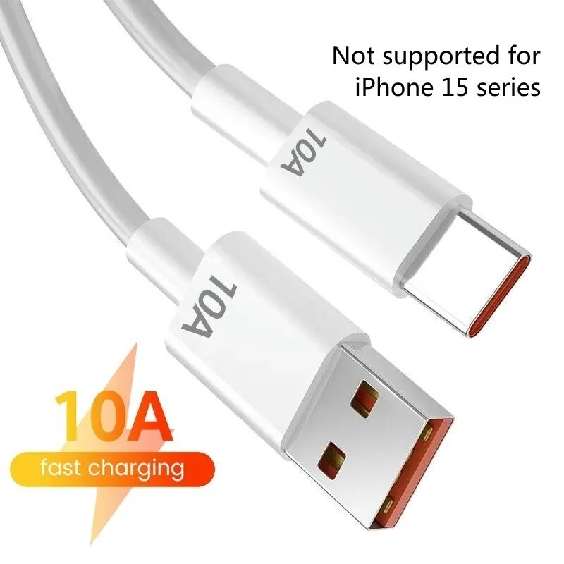 USB Type C Cable 120W 10A Fast Charging Wire Mobile Phone USB For Huawei P30 Xia