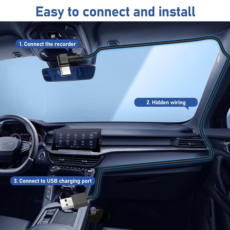 Dash Cam Charging Power Cable, USB-C Car Charging Power Cable, Mini、Type-C Ch... gallery