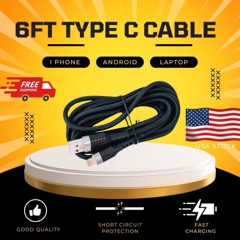 Pack of 12 2 in 1 iPhone 3.1A 6Ft Cable & USB TypeC Car Charger Adapter Lot gallery