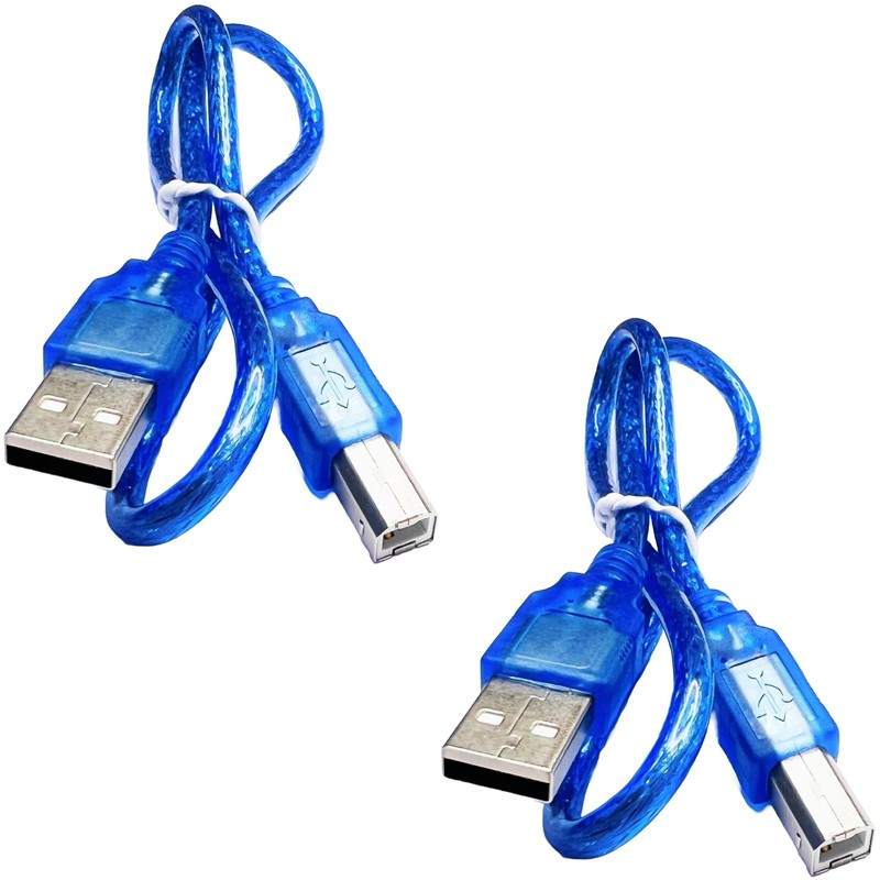 2 PCS USB 2.0 Cable Type A/B Data Transfer Extension For Arduino Uno Mega