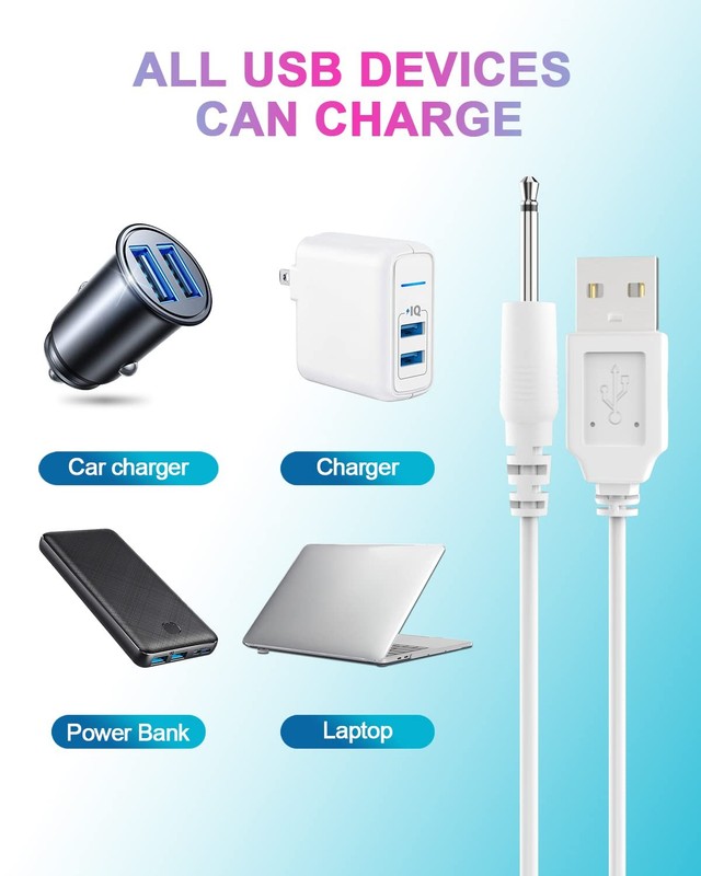 USB DC Charging Cable 2 Pack 2.5mm Power Cord Replacement gallery