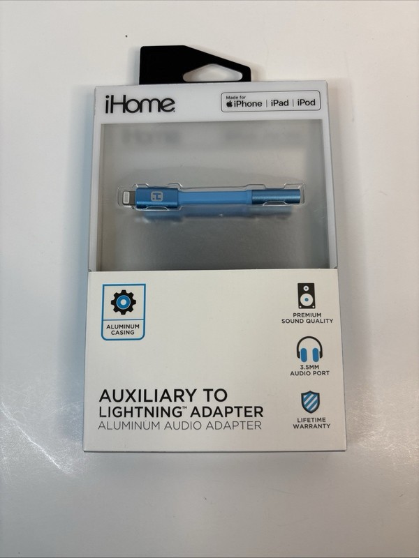 iHome Auxiliary Aluminum Audio Adapter For iPhone iPad iPod Brand New gallery