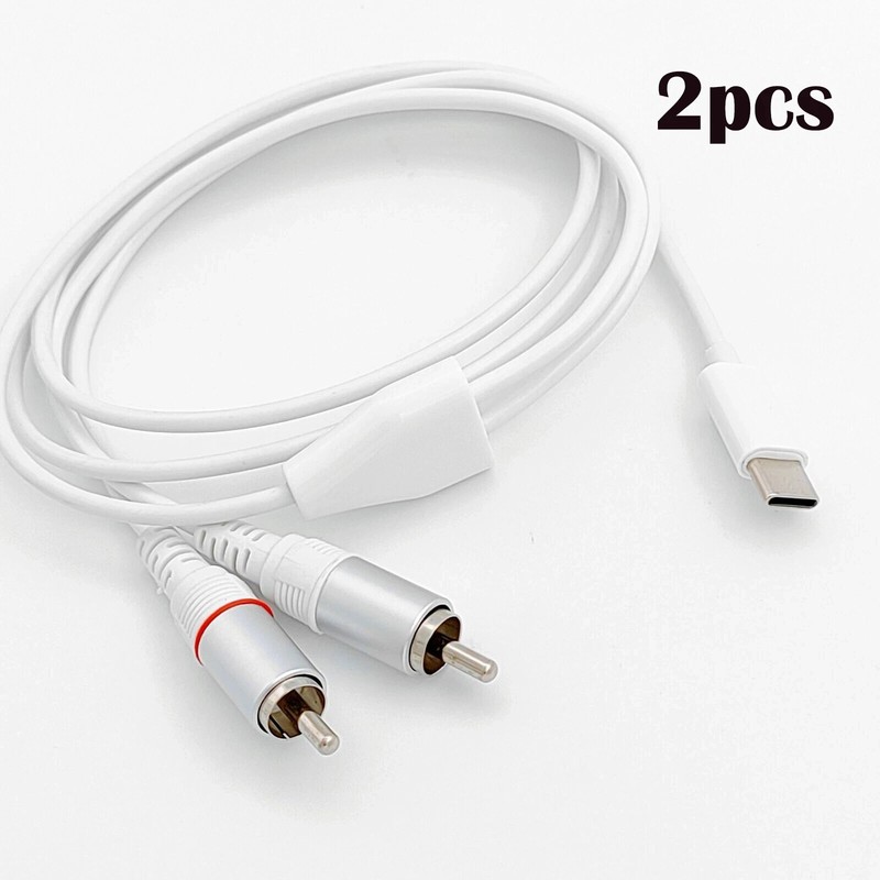 2PACK Type C to 2RCA Adapter Car Stereo Cord for iPad pro and galaxy s21