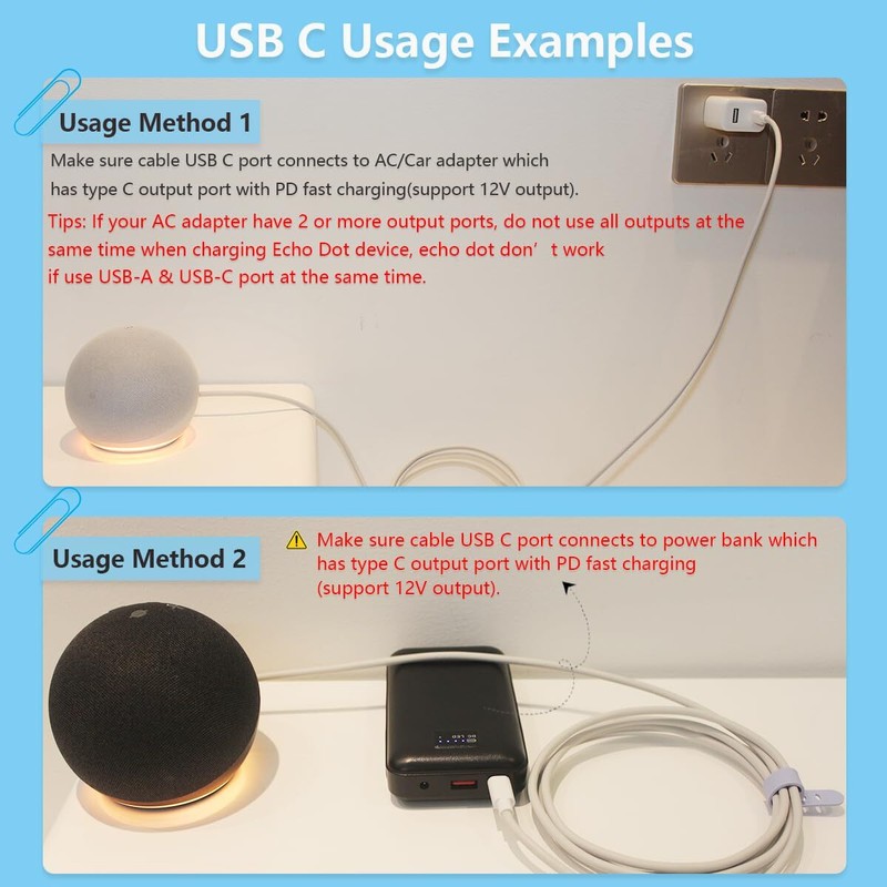 USB C Charger Cable for Echo Dot 3rd/4th Gen Echo Dot 3rd/4th Gen with Clock ... gallery