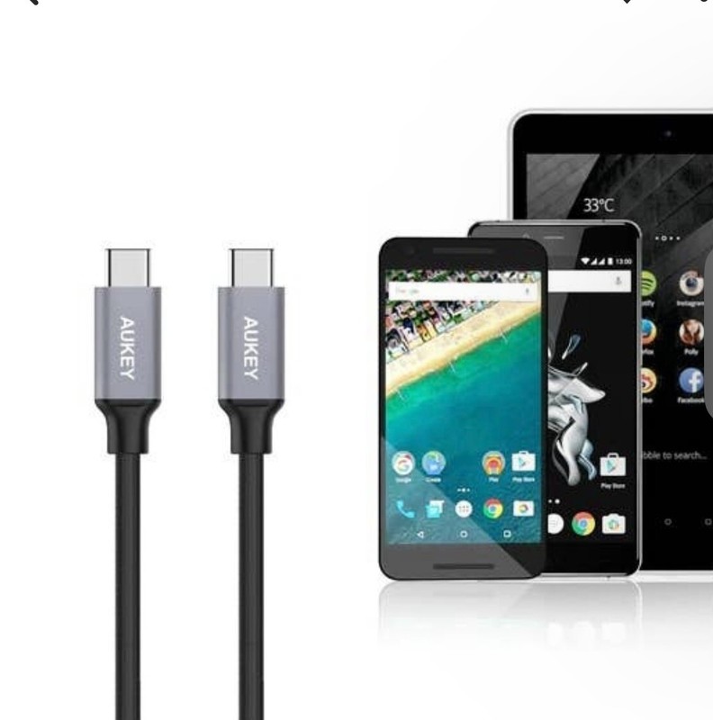 Aukey USB-C to C CABLE 6.6 ft High Speed Charging Cable gallery