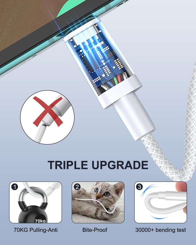 USB iPhone Charger Cable 3FT 2Pack Apple MFi Certified, USB to Lightning Cabl... gallery