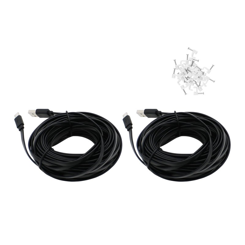 PDEEY 2 Pack USB Type-C Cable 25 ft for CCTV Security Camera Outdoor, Flat Wa... gallery