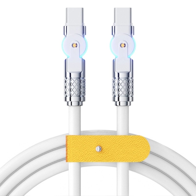 Double Bend 180 Adjustable Type C Charging Cable Fast Charge Zincs Alloy Gaming
