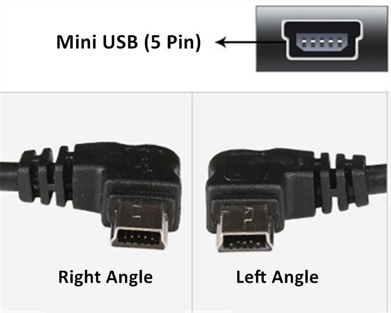 3M USB A to Mini B USB Cable 90 Degree Data Sync Charge Cord with 5 pcs Wiring gallery