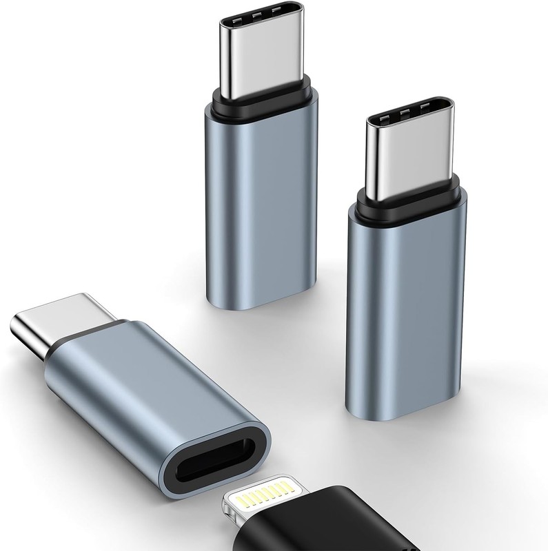 3 Pack Lightning to USB C Adapter [Apple MFi Certified] for iPhone 17e 17 Air