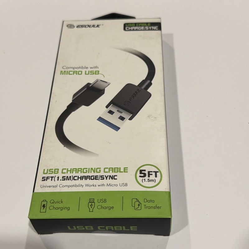 USB CHARGIN CABLE 5ft (1.5M) CHARGES/SYNC. UNIVERSAL COMPATIBILITY WORKS WITH 8