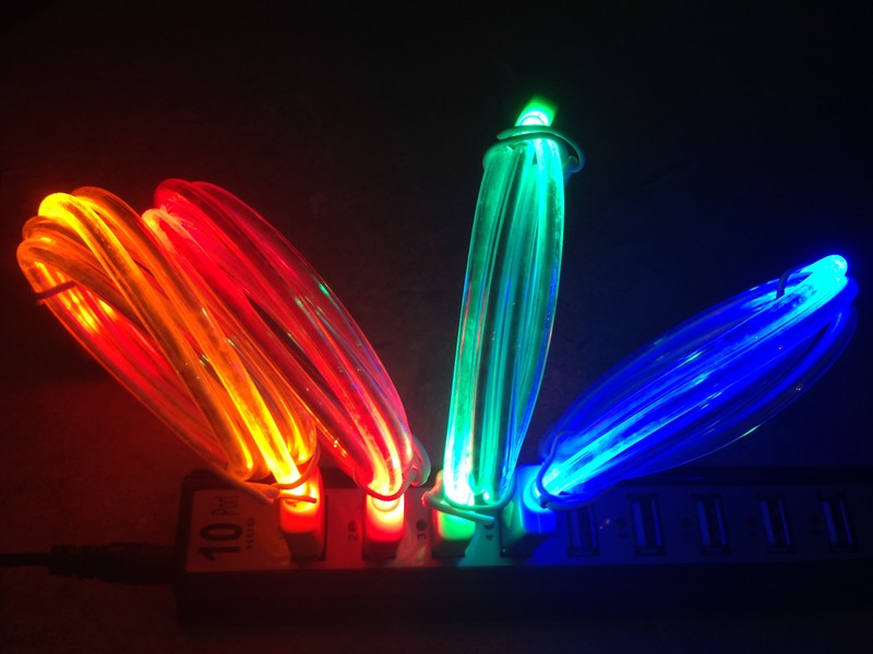 Lot GLOW LED Light (3ft) MICRO USB FOR samsung galaxy s3 data sync charge cables