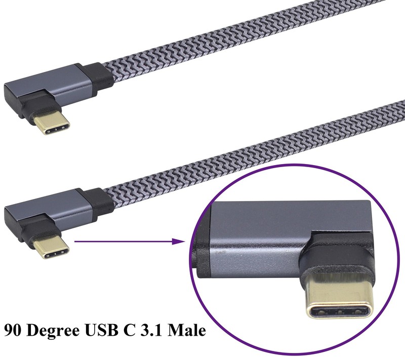 Flat Short Right Angled USB C to USB C Cable, 90 Degree 10Gbps 4K60Hz PD 60W ... gallery