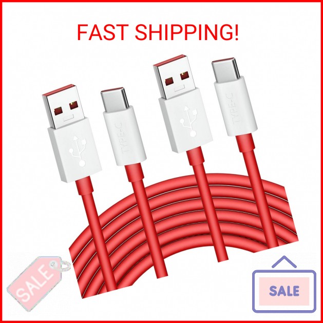 Jelanry 6FT 2-Pack USB Type C Cable for OnePlus 8 Pro, 80W 65W for Supervooc/War