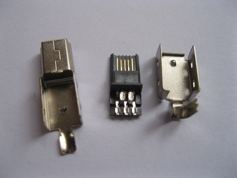 50 pcs Mini USB Plug Male Socket Connector 5 Pin Metal Shell New