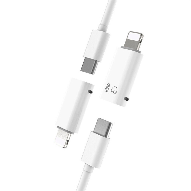 2X USB Type C Female to iOS Male Adapter For iPhone 14/13/12/11/XR/XS/SE 3 gallery