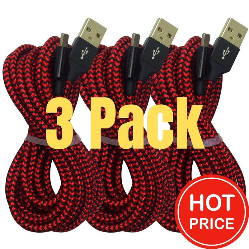 3PACK 10FT For Apple iPhone 12 11 8 7 6 X USB Fast Charger Cable Cord Heavy Duty gallery