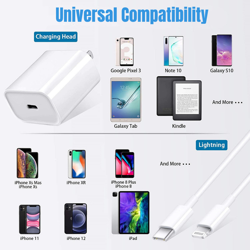 20W Type-C PD Fast Charger Wall Plug Adapter Charging Cable For iPhone 13/12/11 gallery