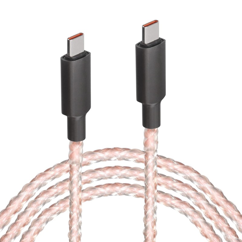 GELRHONR 3Ft 66W Led Light Up Glowing USB C to USB C Cable,Aluminum Shell Fast C