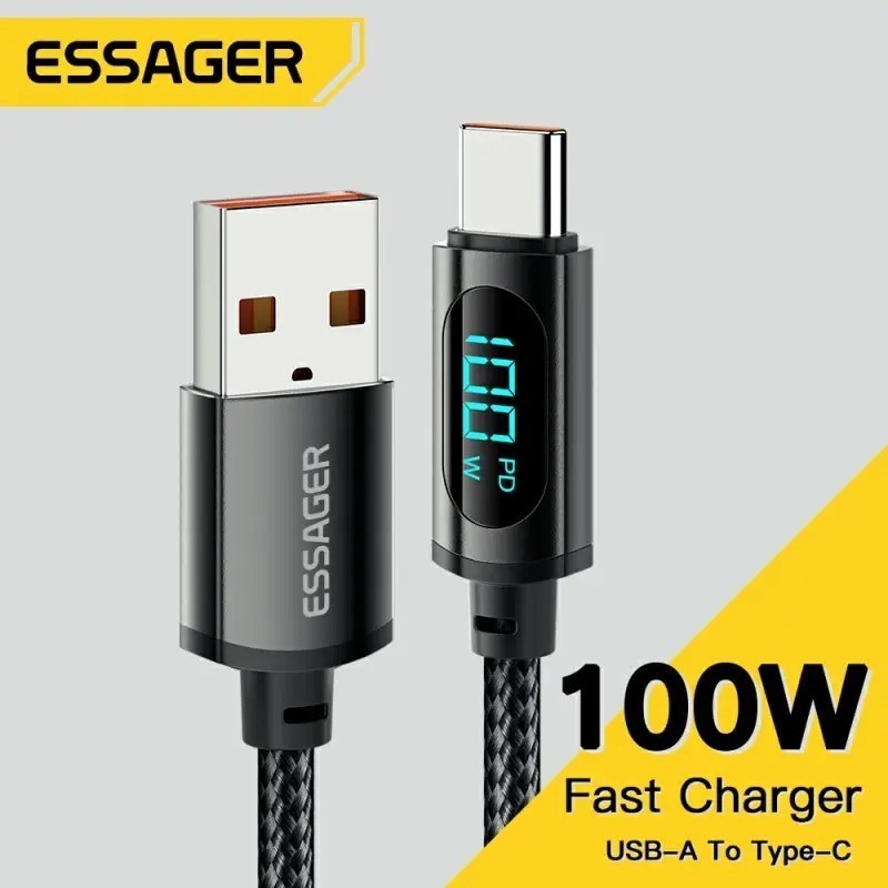 Essager USB A to USB C Fast Charging Cable 100W 6A Data Cord for Samsung Xiaomi
