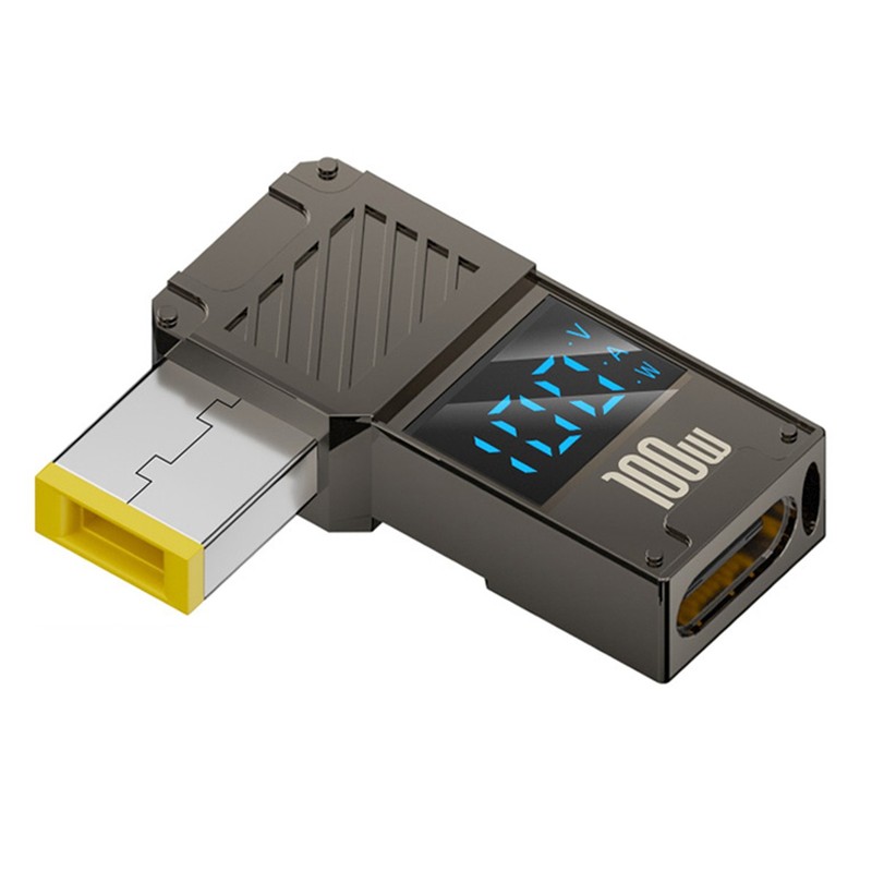 USB-C Input to DC 7.4×5.0mm Jack Smart LED Display 100W Output Power 20V 5A PD