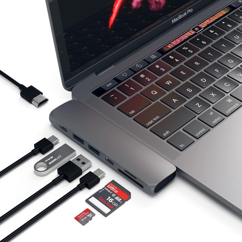 Portable 7-in-1 USB-C Adapter, 4K HDMI, 87W PD, Space Gray gallery