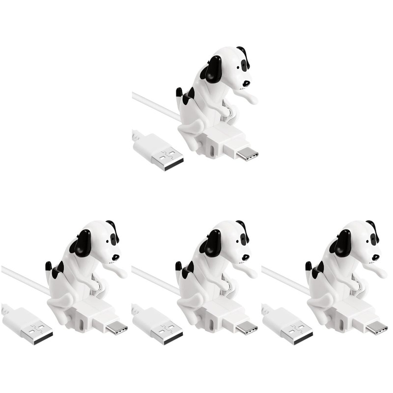 Funny Humping Dog USB Charger Cable 4-Pack Portable Fast Charging Cord with C...