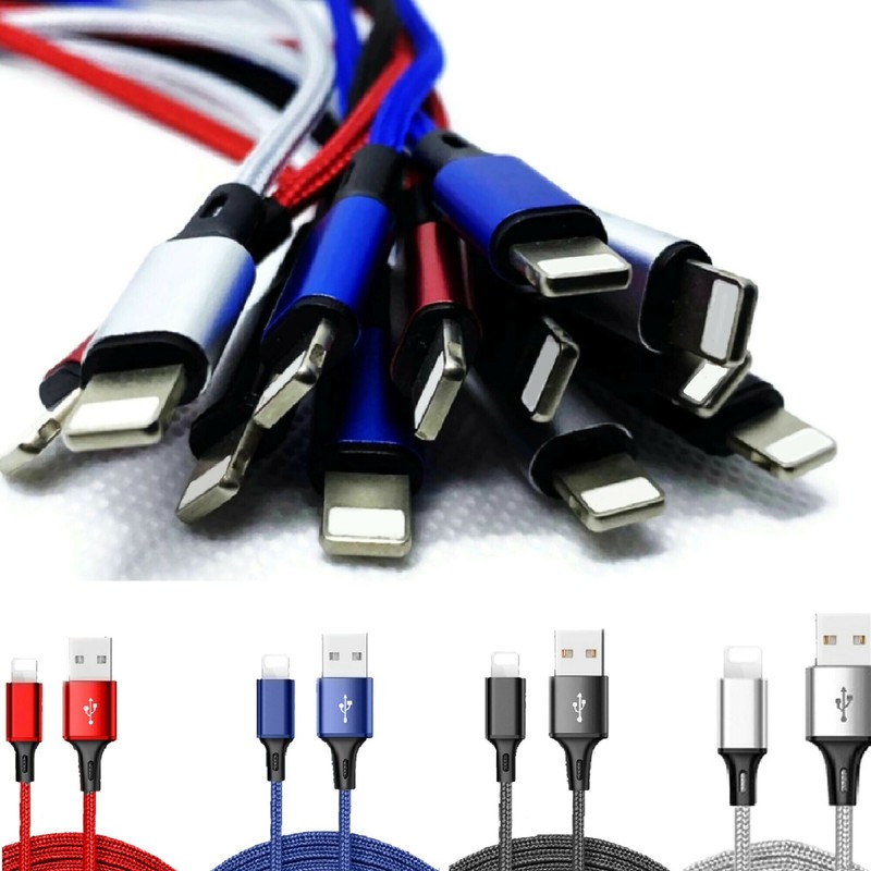 Short Fast Charger Cable Braided USB Cord For iPhone 14 13 12 11 X XR 8 7 6