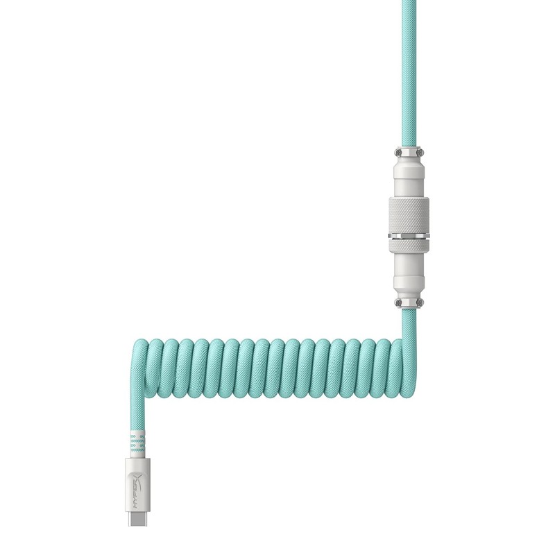 HyperX Coiled USB C to USB A Cable Aviator Connector Light Green White 3 Pack gallery