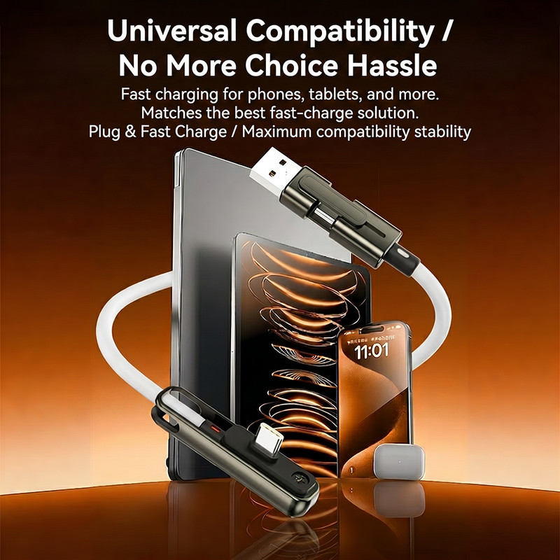 Multifunctional 100W Data Cable Zinc Alloy Silicone With Phone Holder Stand gallery