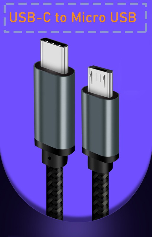 USB-C Type C to Micro USB 2.0 Male Sync OTG Charger Data Transfer Cable Cord US gallery