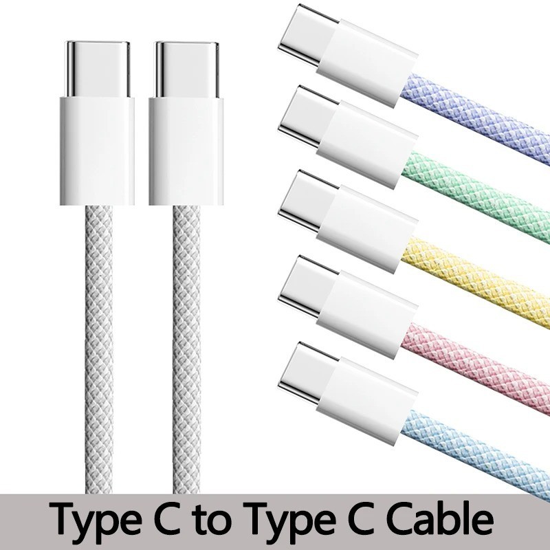 60W USB C to USB C Fast Charging Cable Braided PD Cord for iPhone 15 16 17 gallery
